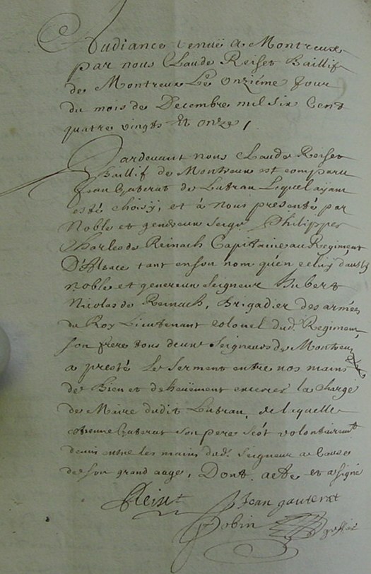 audience du 11.12.1691...