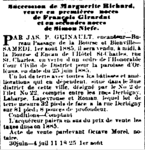 vente succession Marguerite